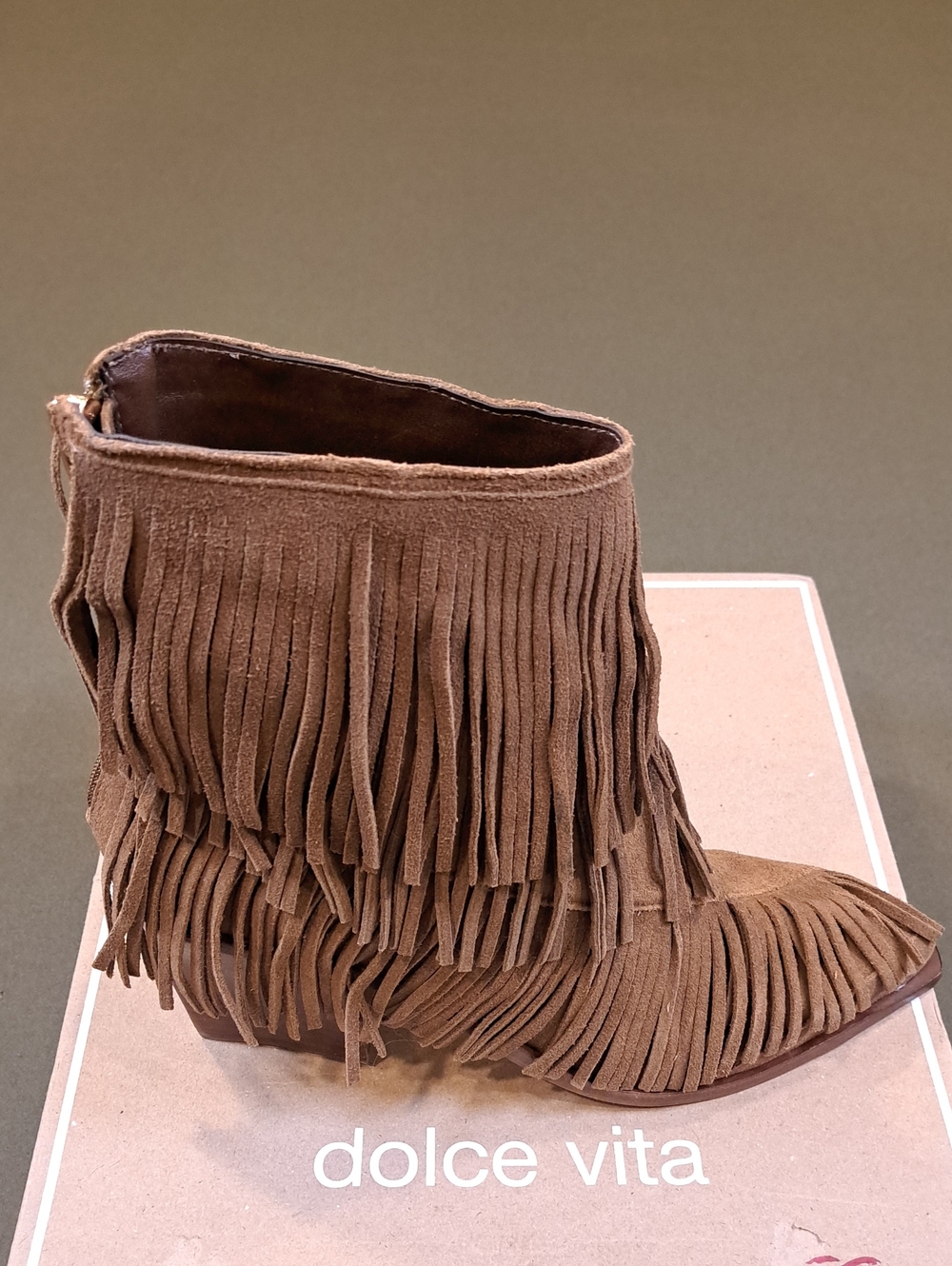 Dolce Vita Women's Torey Fringe Bootie - Color: Chestnut - Size: 10